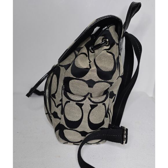 Coach Signature Brown & Tan Canvas Backpack F21928 with Coach Wristlet Beautiful - Picture 6 of 16